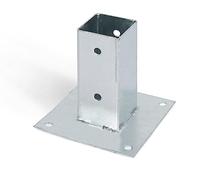 Alberts 211608 Porta palo da avvitare, per pali di legno rotondi o quadrati, zincato a caldo, 61 x 61 mm
