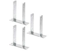 Alberts 213022 - Supporto per pali a U, da avvitare, zincato a caldo, larghezza 101 mm, set da 3 pezzi