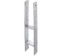 Alberts 213831 Supporto per pali ad H, zincato a caldo, larghezza netta 101 mm, altezza totale 600 mm, spessore materiale 6 mm