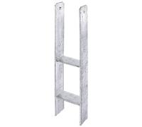 Alberts 213916 Supporto per pali ad H, zincato a caldo, larghezza netta 116 mm, altezza totale 800 mm, spessore materiale 6 mm