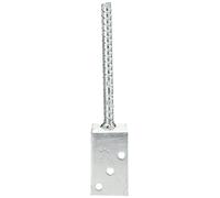 Alberts 213954 Staffa portapalo a L, con ancoraggio in calcestruzzo in acciaio ondulato, zincata a caldo, larghezza 80 mm, lunghezza dell'acciaio ondulato 200 mm