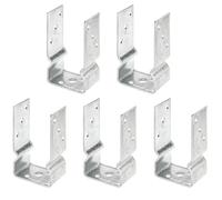 Alberts 215392 - Supporto per pali a U, da avvitare o per calcestruzzo, zincato a caldo, larghezza 81 mm, set da 5 pezzi