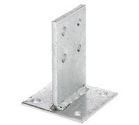Alberts 215538 Staffa portapalo a T, da avvitare o per posa in opera nel calcestruzzo, zincata a caldo, Dimensioni piastra verticale 130 x 80 mm