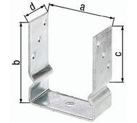 Alberts 217648 Supporto per palo a U, da avvitare o da inserire nel calcestruzzo, zincato a caldo, larghezza netta 121 mm