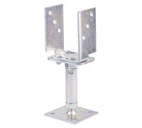 Alberts 218058 Staffa portapalo ad U, regolabile in altezza e larghezza e da avvitare, zincato galvanico, con strato spesso passivato, larghezza 71-161 mm, altezza 150-190 mm