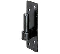 Alberts 306687 Cardine su piastra, forma bavarese con gancio DI o DII, vernice ad immersione nera, entrata Ø14 mm, piastra 130 x 40 mm