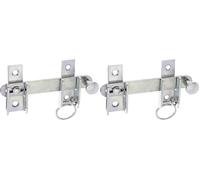 Alberts 314446 Fermo per persiane battenti, con dispositivo di blocco, zincato galvanico, con strato spesso passivato, Misura 120 x 65 mm (Confezione da 2)