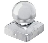 Alberts 327088 Copripalo per pali in legno, con testa a sfera, acciaio inox, 70 x 70 mm