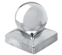 Alberts 327095 Copripalo per pali in legno, con testa a sfera, acciaio inox, 90 x 90 mm
