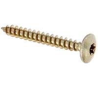 Alberts 338299 Vite per legno Maxi-Fix, in confezione da appendere, zincata gialla, Ø6 x 50 mm, set di 4