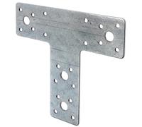 Alberts 353322 Lastrina di giunzione piana, forma a T, zincata con procedimento Sendzimir, 160 x 142 x 45 mm