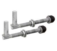 Alberts 410650 Cardine, una coppia, da avvitare a fondo, regolabile, zincato a caldo, entrata Ø13 mm, lunghezza 140 mm, filettatura M12