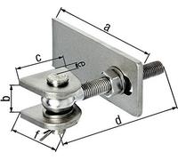 Alberts 417826 Bandella per cancelli, per apertura a 180°, versione corta, viti e dadi zincati a caldo, perno e copiglia in acciaio inox, filettatura M20