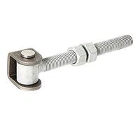 Alberts 418366 Bandella per cancelli, con dadi, vite ad occhiello zincata a caldo, perno di collegamento e anello di sicurezza in acciaio inox, Filettatura M16
