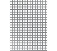 Alberts 468187 Lamiera forata, perforazione quadrata, alluminio, anodizzato argento, 500 x 1000 x 0,8 mm