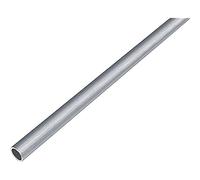 Alberts 488888 Tubo tondo, alluminio, design acciaio inox, chiaro, 1000 x 10 x 1 mm