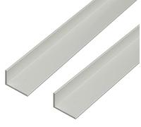 Alberts 497811 - Profilo angolare, in alluminio, colore argento anodizzato, 1000 x 50 x 20 mm, set da 2 pezzi