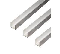 Alberts 498481 - Profilo a U, in alluminio, naturale, 1000 x 20 x 20 mm, set da 3 pezzi