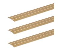 Alberts 498900 - Profilo di transizione autoadesivo, con due scanalature, in alluminio anodizzato, 900 x 37,8 mm, set da 3 pezzi