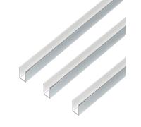 Alberts 499341 - Profilo a U, in alluminio, cromato, 1000 x 10 x 15 mm, set da 3 pezzi