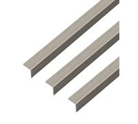 Alberts 499457 - Profilo angolare autoadesivo, in alluminio, design in acciaio inox, scuro, 1000 x 20 x 20 mm, set da 3 pezzi