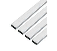 Alberts 499501 - Tubo rettangolare in alluminio, design in acciaio inox, chiaro, 1000 x 20 x 10 mm, set da 4 pezzi