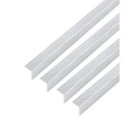 Alberts 499532 - Profilo angolare autoadesivo, in alluminio, design in acciaio inox, chiaro, 1000 x 10 x 10 mm, set da 4 pezzi