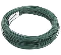 Alberts 530167 Matassa di filo metallico, zincato, con rivestimento in plastica verde, lunghezza 100 m, Ø filo 2 mm