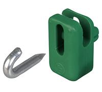 Alberts 655860 Portafili | per fili tesi e spinati | plastica, verde RAL 6005 | 25 x 15 x 10 mm