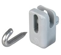 Alberts 655884 Portafili, per fili tesi e spinati, plastica, grigio RAL 7001, 25 x 15 x 10 mm