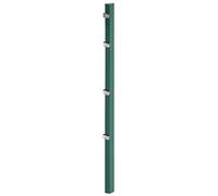 Alberts 676971 Paletto per recinzione a doppia barra, con fissaggio a morsetto, zincato a caldo, plastificato verde RAL 6005, lunghezza 1000 mm, paletto 60 x 40 mm