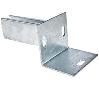 Alberts 685690 Staffa portapalo per Pali per Recinzione per cordolo a L, Acciaio, 84 x 84 mm