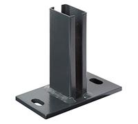Alberts 686987 Staffa portapalo per pali per recinzione per griglie a barra doppia | da avvitare | zincata a fuoco, rivestita in plastica antracite RAL 7016 | piastra 150 x 80 mm | per pali 60 x 40 mm