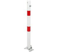 Alberts 780692 Palo a sbarramento Klappy, disponibile in diverse esecuzioni, da avvitare, pieghevole, bianco, palo Ø 60 mm, altezza da terra 100 cm