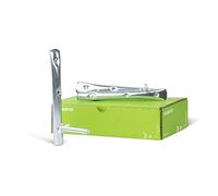Alberts 800840 - Set di 3 supporti per cerchioni, zincati galvanicamente blu, profondità 100 mm, altezza 200 mm