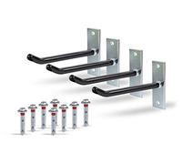 Alberts 801960 Set portacerchioni, supporto a muro per cerchioni auto, supporto per pneumatici con tubo in PVC rivestito, zincato, 20 cm ganci per cerchioni lunghi