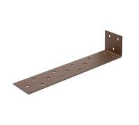 Alberts 822217 DURAVIS® - Ancoraggio in acciaio piatto per cemento, rivestito in duplex, colore marrone ruggine, dimensioni 205 x 40 x 40 mm, set da 10 pezzi