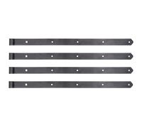 Alberts 822729 DURAVIS® Bandella per imposte, diritta, estremità arrotondata, doppio rivestimento diamante nero, Cilindri Ø 16 mm, Misura 800 x 45 mm, Set da 4