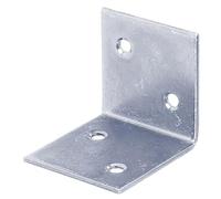 Alberts 823856 - Squadra larga galvanizzata blu con fori per le viti a scomparsa, 40 x 40 x 40 mm, set da 50 pezzi