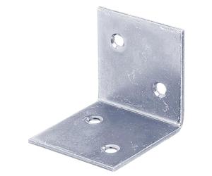 Alberts 823856 - Squadra larga galvanizzata blu con fori per le viti a scomparsa, 40 x 40 x 40 mm, set da 50 pezzi