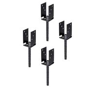 Alberts 825218 - Supporto per pali a U, larghezza regolabile, rivestito in plastica nera, set da 4 pezzi