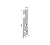 Alberts 836443 - Ancoraggio HE, zincato Sendzimir, altezza guida 30 mm, 55 x 180 mm, set da 50 pezzi