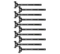 Alberts 837266 - Gancio a croce, con perno pressato, vernice a immersione nera, nastro 391 x 30 mm, cerniera 121 x 51 mm, set da 10 pezzi