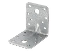 Alberts 837556 Squadretta di giunzione angolare rinforzata con nervatura di rinforzo, confezione per artigiani, zincata con procedimento Sendzimir, 70 x 70 x 55 mm, Set da 50