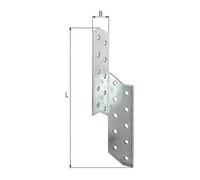 Alberts 838201 - Ancoraggio per travi, zincato Sendzimir, 32 x 32 x 210 mm, set da 100 pezzi