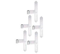 Alberts 844936 - Nastro centrale per cancello, zincato galvanizzato, strato spesso, forma a punta, da avvitare, 300 x 40 mm, ruote Ø 16 mm, set da 5 pezzi
