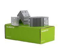 Alberts 846442 Squadretta di giunzione | zincata con procedimento Sendzimir | 40 x 40 x 40 mm | Set da 50