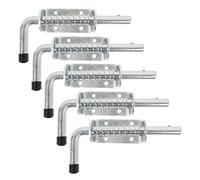 Alberts 846817 - Chiavistello tipo pistola, con manico rotondo e molla, zincato galvanizzato, passivato a strato spesso, piastra 85 x 40 mm, bullone 14 x 176 mm, set da 5 pezzi