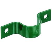 Alberts 855383 Fascetta guidatubo, per il fissaggio a muro di pali per recinzione | zincata, con rivestimento in plastica verde | per Ø pali 34 mm | Set da 20