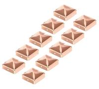 Alberts 860059 - Tappi per pali in legno, forma piatta, rame, 70 x 70 mm, set da 10 pezzi